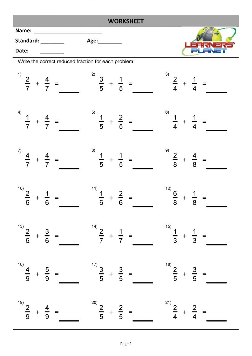 Fractions Activities For 3Rd Grade 21 Printable Worksheets Fractions