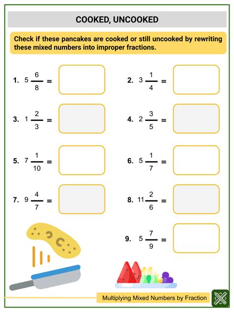 Fractions Mixed Numbers Worksheet Pdf