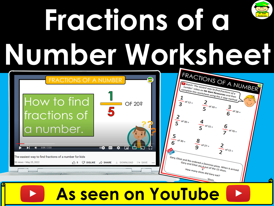 Fractions Of A Number Worksheet And Tutorial Teaching Resources