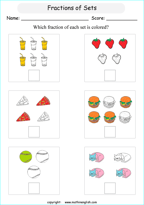 5 Fun Worksheets for Mastering Fractions of Sets