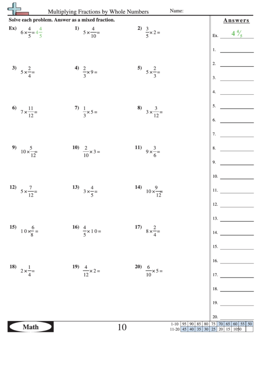 Fractions of Whole Numbers: Fun Practice Worksheet