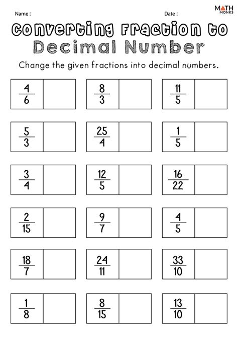 Convert Fractions to Decimals Made Easy