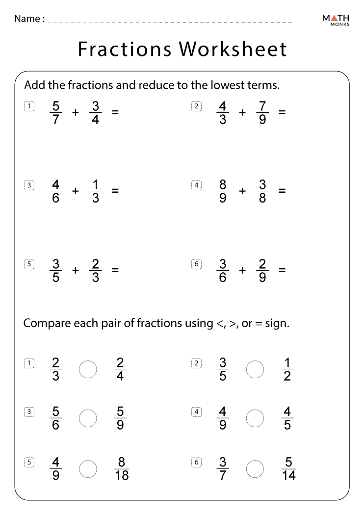 Free Printable Fractions Worksheets for 5th Grade Fun