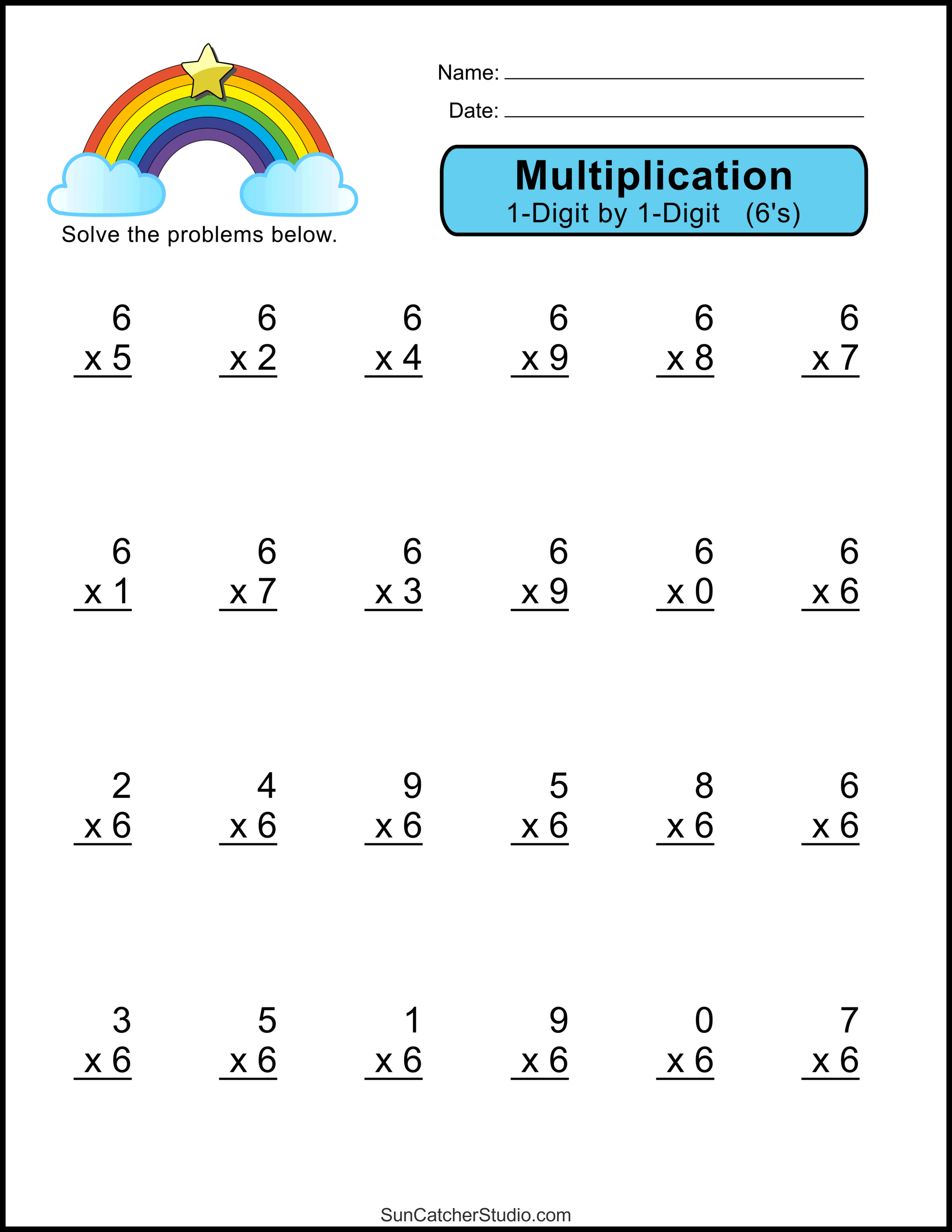 Free 3Rd Grade Multiplication Math Worksheet Multiply By 12 Free