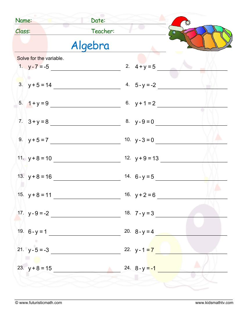 Free Algebra Worksheet With Answers Download Free Algebra Worksheet