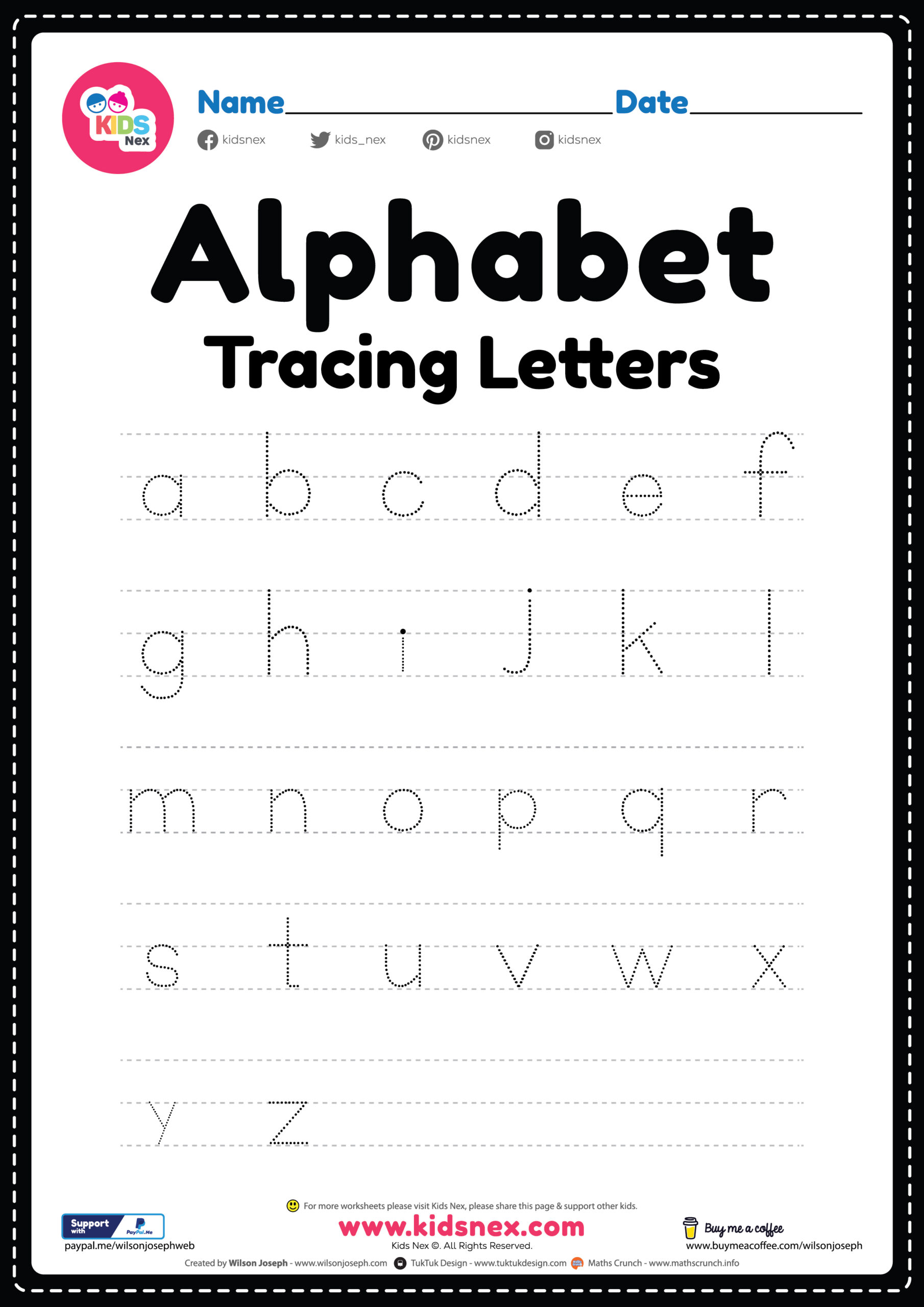 Free Alphabet Tracing Worksheets For Preschoolers Tracing Worksheets