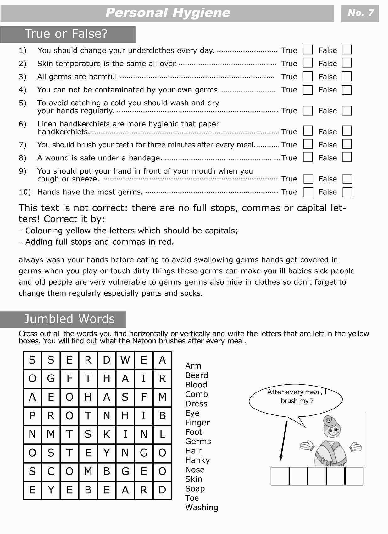 Free Character Education Worksheets