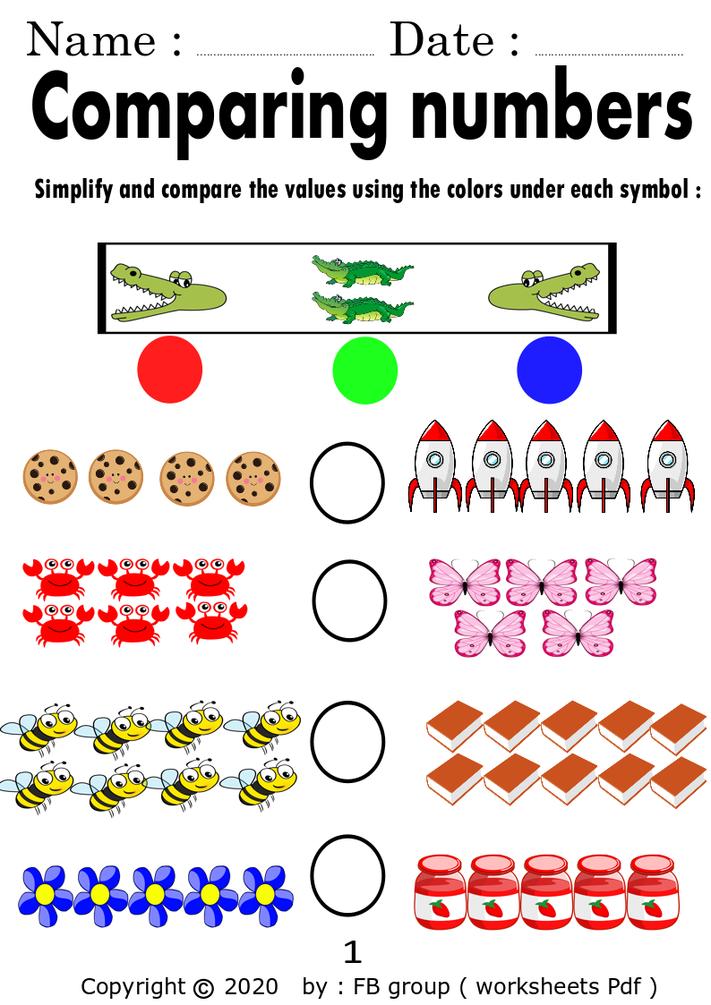 Free Comparing Numbers Worksheets For Kindergarten Worksheet For