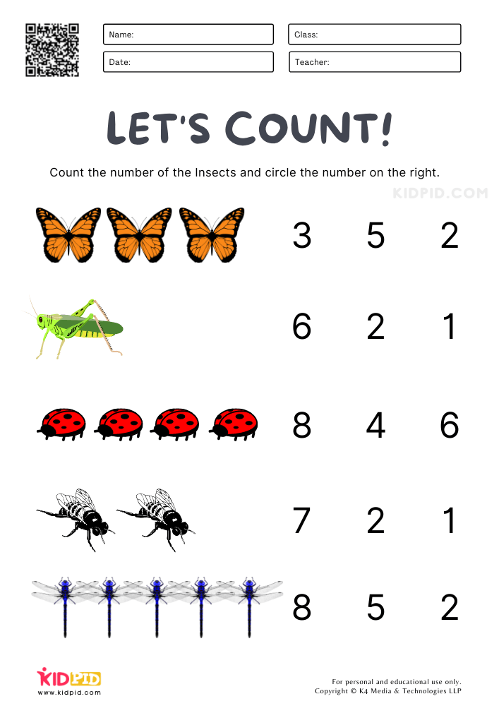 5 Fun Counting Worksheets 1-10 for Kids