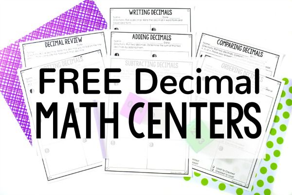 Free Decimal Activities Teaching With Jennifer Findley