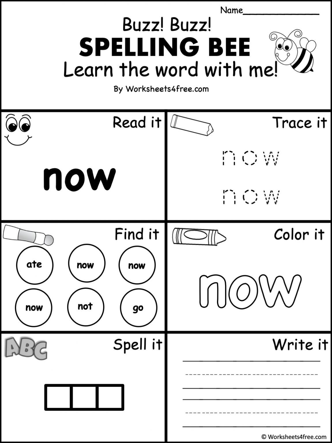 Free Dolch Sight Word Worksheet Now Worksheets4free