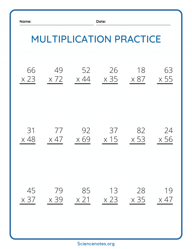 Double Digit Multiplication Worksheets: Free & Printable