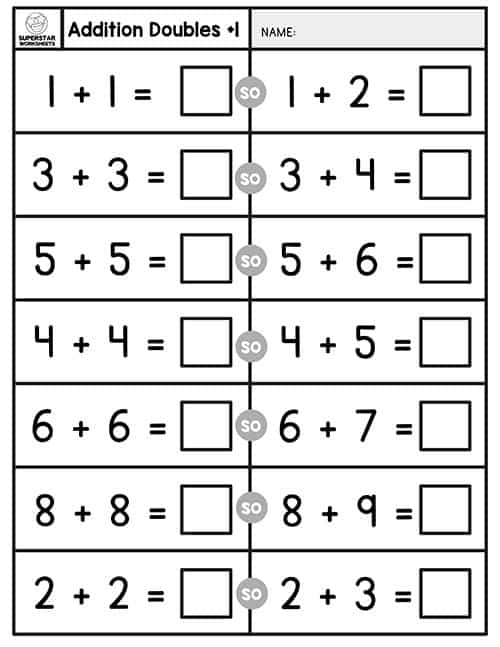 Free Doubles Addition Worksheets Printable Word Searches