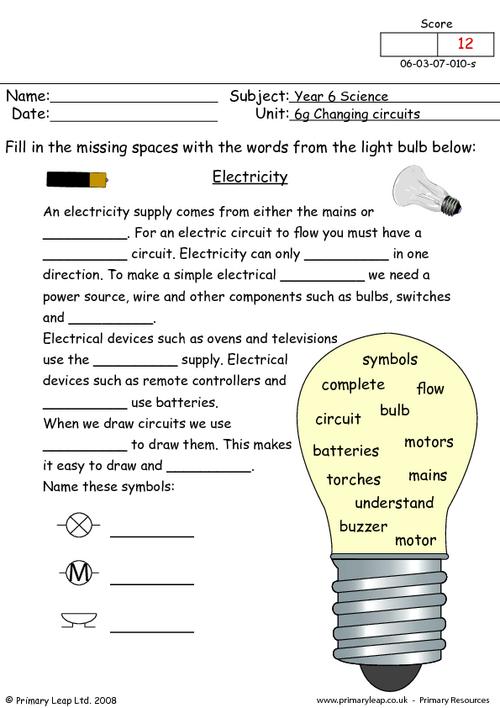 Free Electricity Worksheets Electrical Engineering For Kids