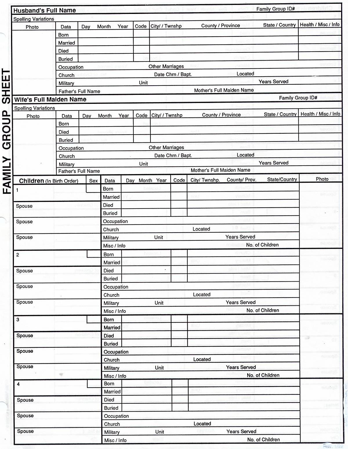 Free Genealogy Worksheets Library Home Worksheets Library