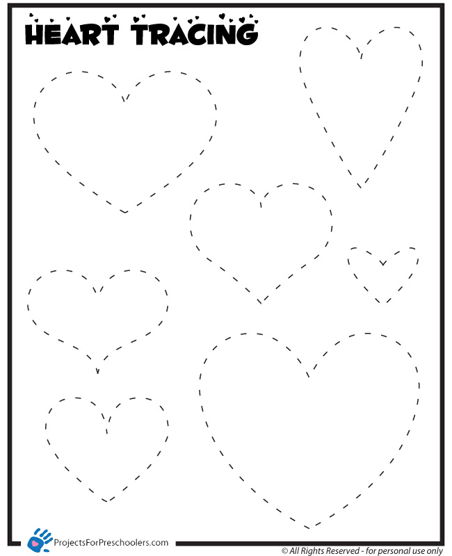 Free Heart Tracing Worksheet Printable And Online Worksheets Pack Shape Worksheets For