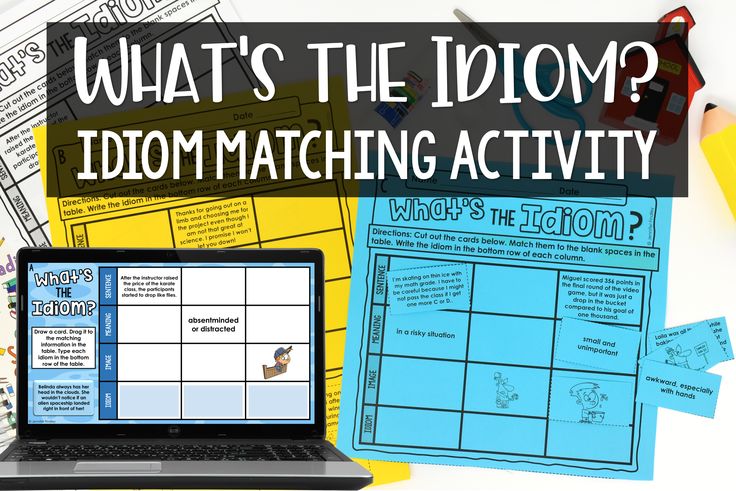 Free Idiom Activities For 4Th 5Th Grade Grammar