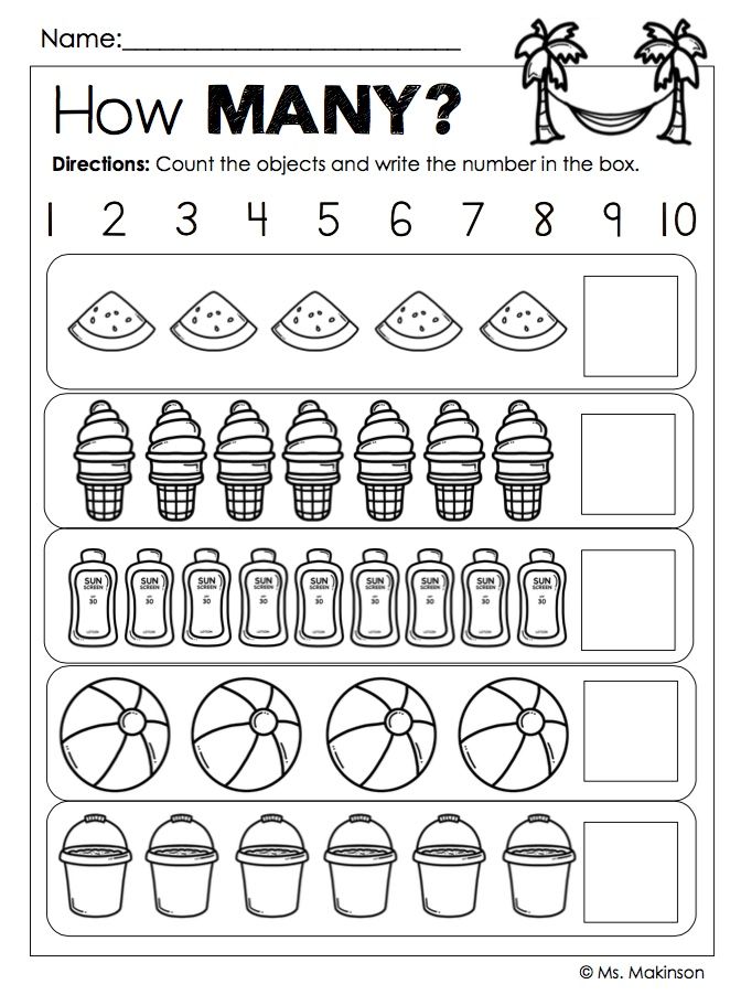 Free Kindergarden Math Worksheets