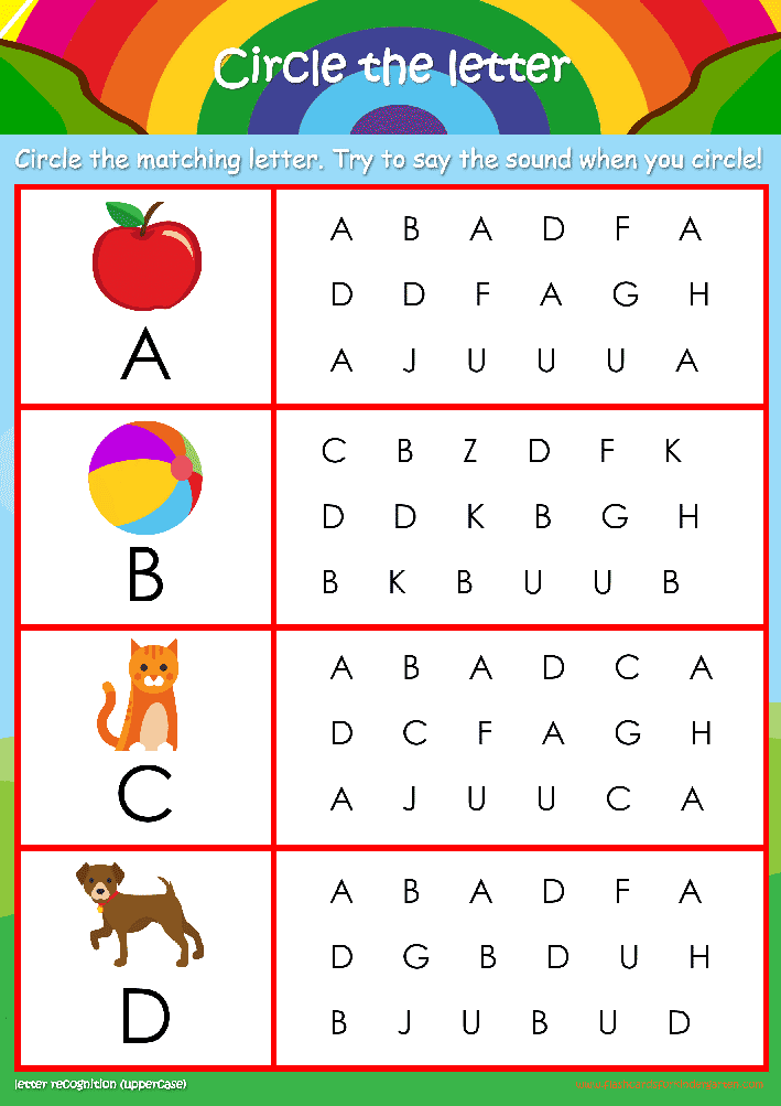 Free Letter Recognition Worksheets For Preschool The Hollydog Blog