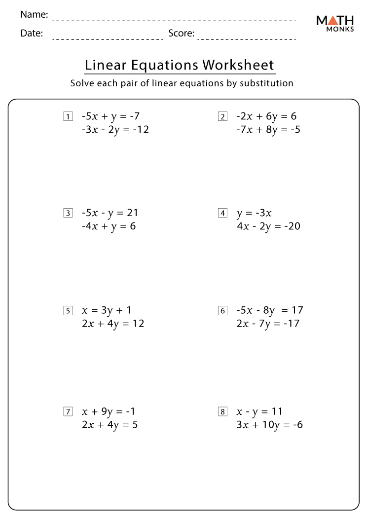 5 Essential Linear Equation Worksheets for Free Practice