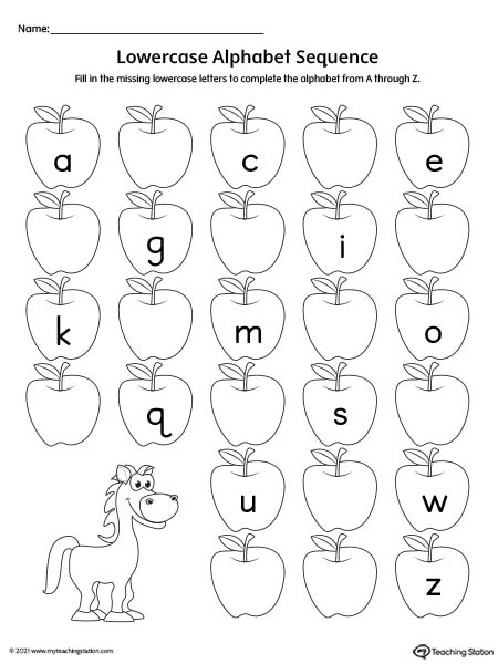 Free Lowercase Alphabet Sequence Printable Pdf Myteachingstation Com