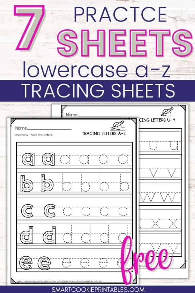 Free Lowercase Letter Tracing A Z Worksheets For Preschool And