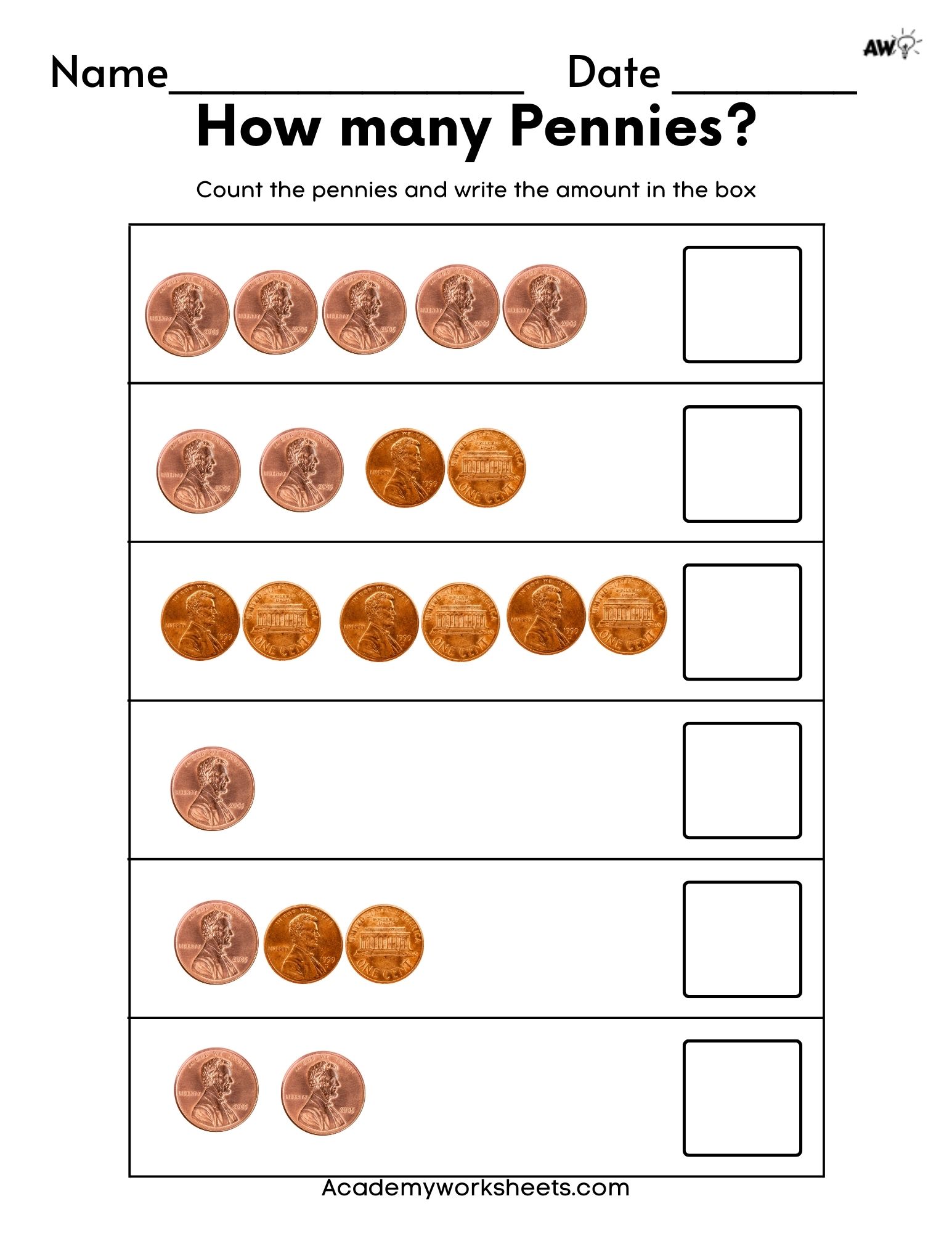 Free Math Worksheets For Counting Pennies And Nickels