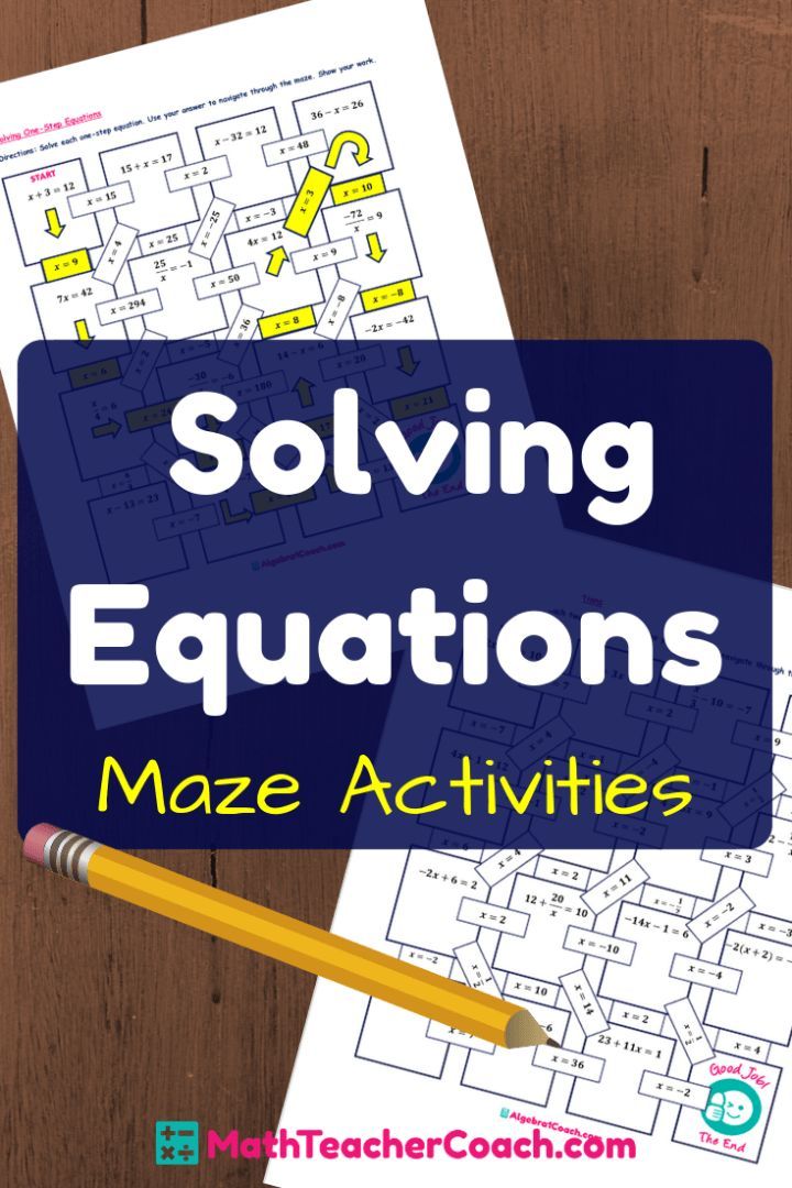 Free Maze Solving Equations Activities Algebra 1 Coach Solving Equations Activity Equations