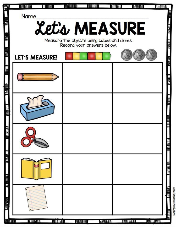 Free Measurement And Data Kindergarten Math Worksheet Complete Common