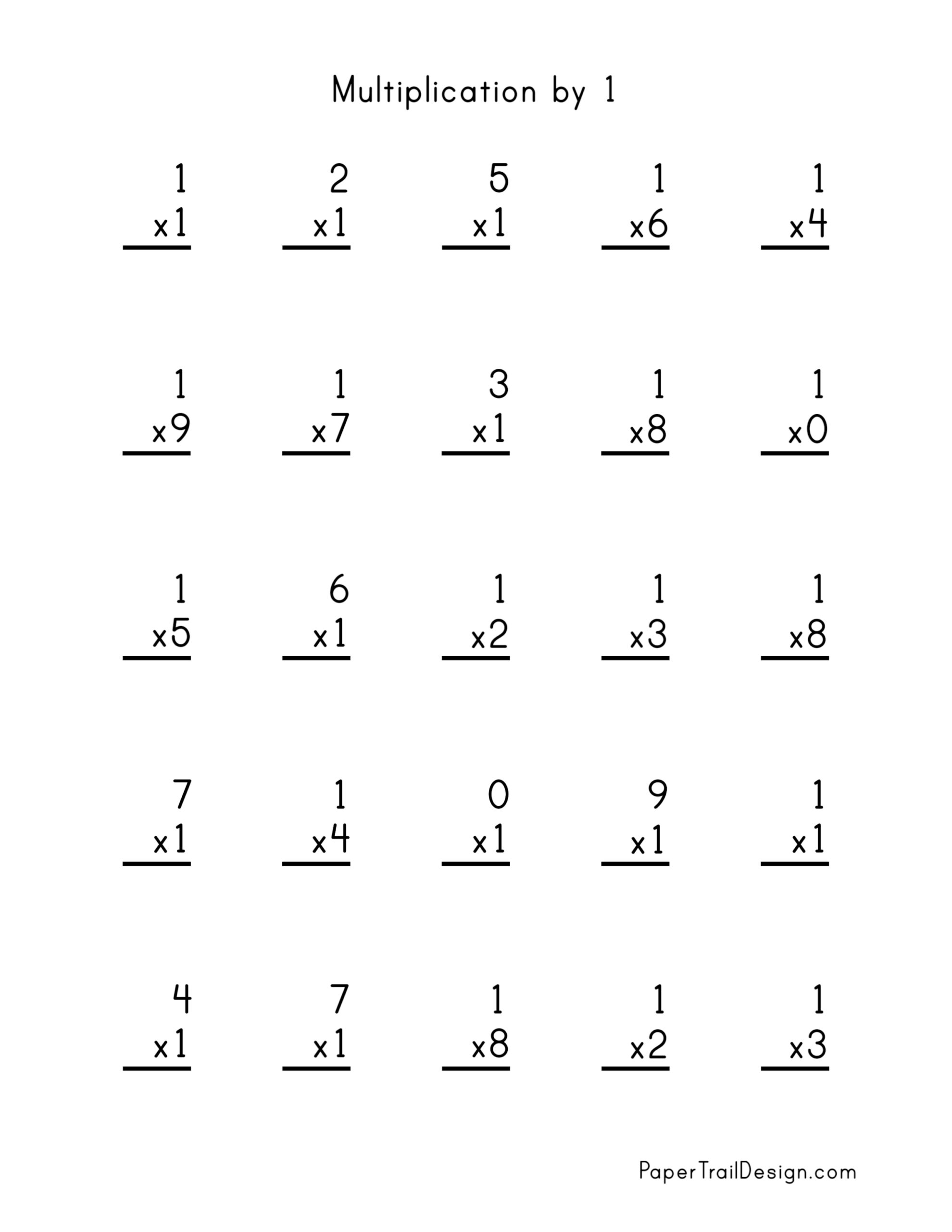 Free Multiplication Worksheet 1S And 2S Free Worksheets