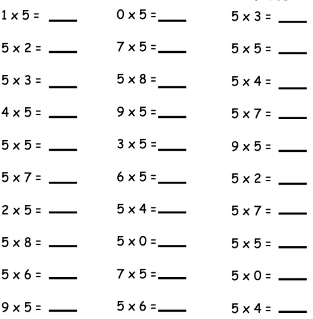 Free Multiplication Worksheet 5S 6S Worksheets4free