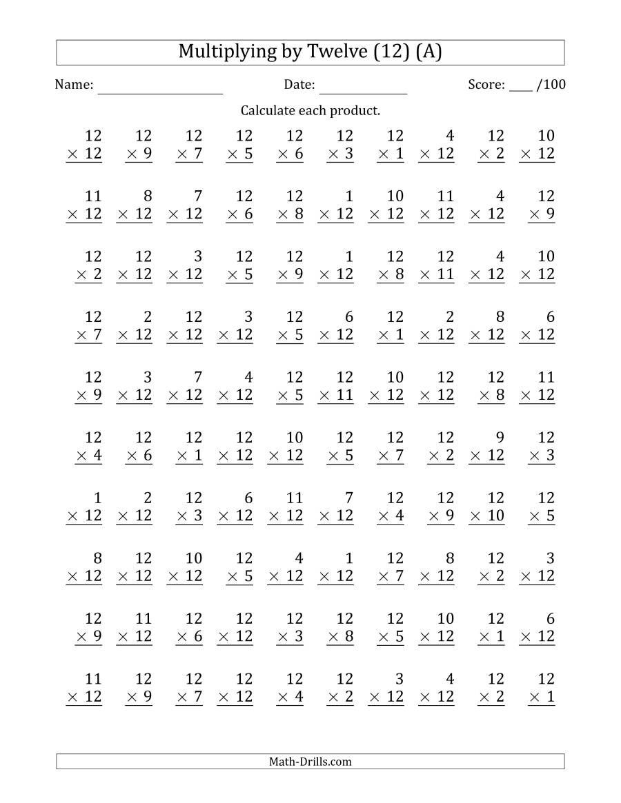 Free Multiplication Worksheets