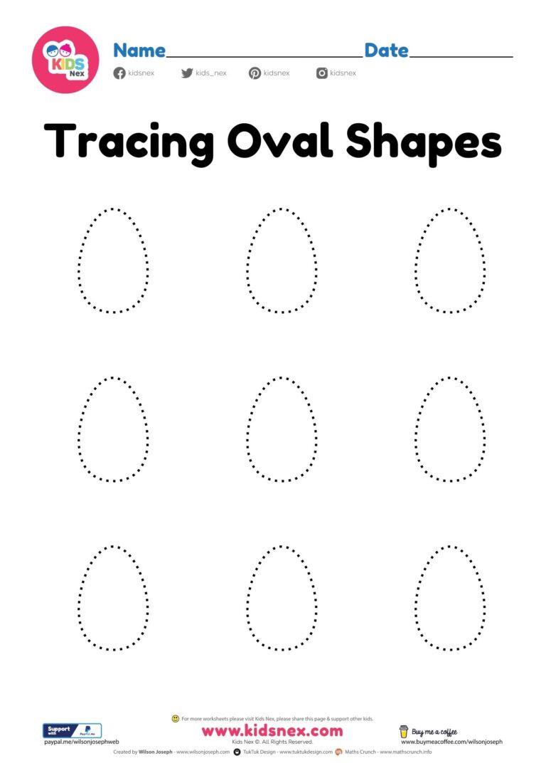 Free Oval Tracing Worksheet Pdf Printable And Online Worksheets Pack