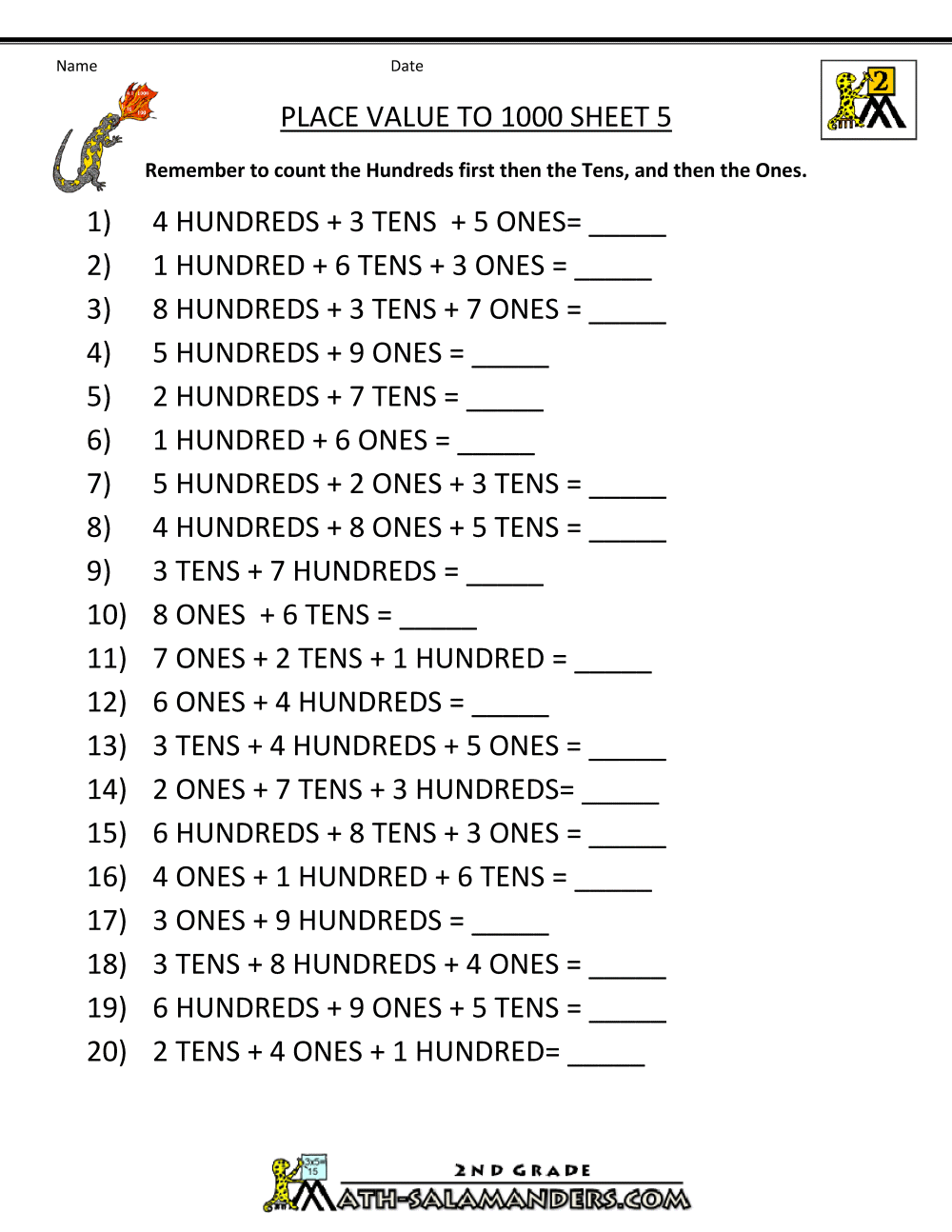 Free Place Value Worksheet Differentiated Download Free Place Value