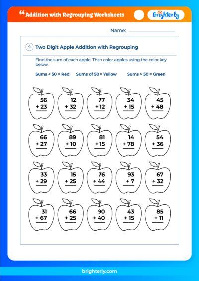 Free Printable Addition With Regrouping Worksheets Pdfs Brighterly Worksheets Library