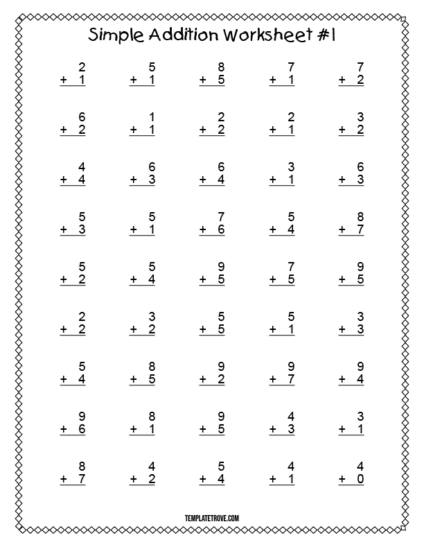 Free Printable Addition Worksheet Worksheet24