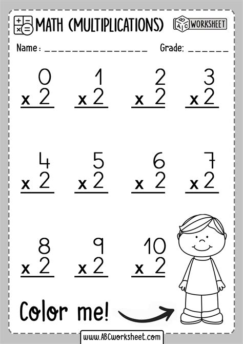 Free Printable Beginner Multiplication Worksheet