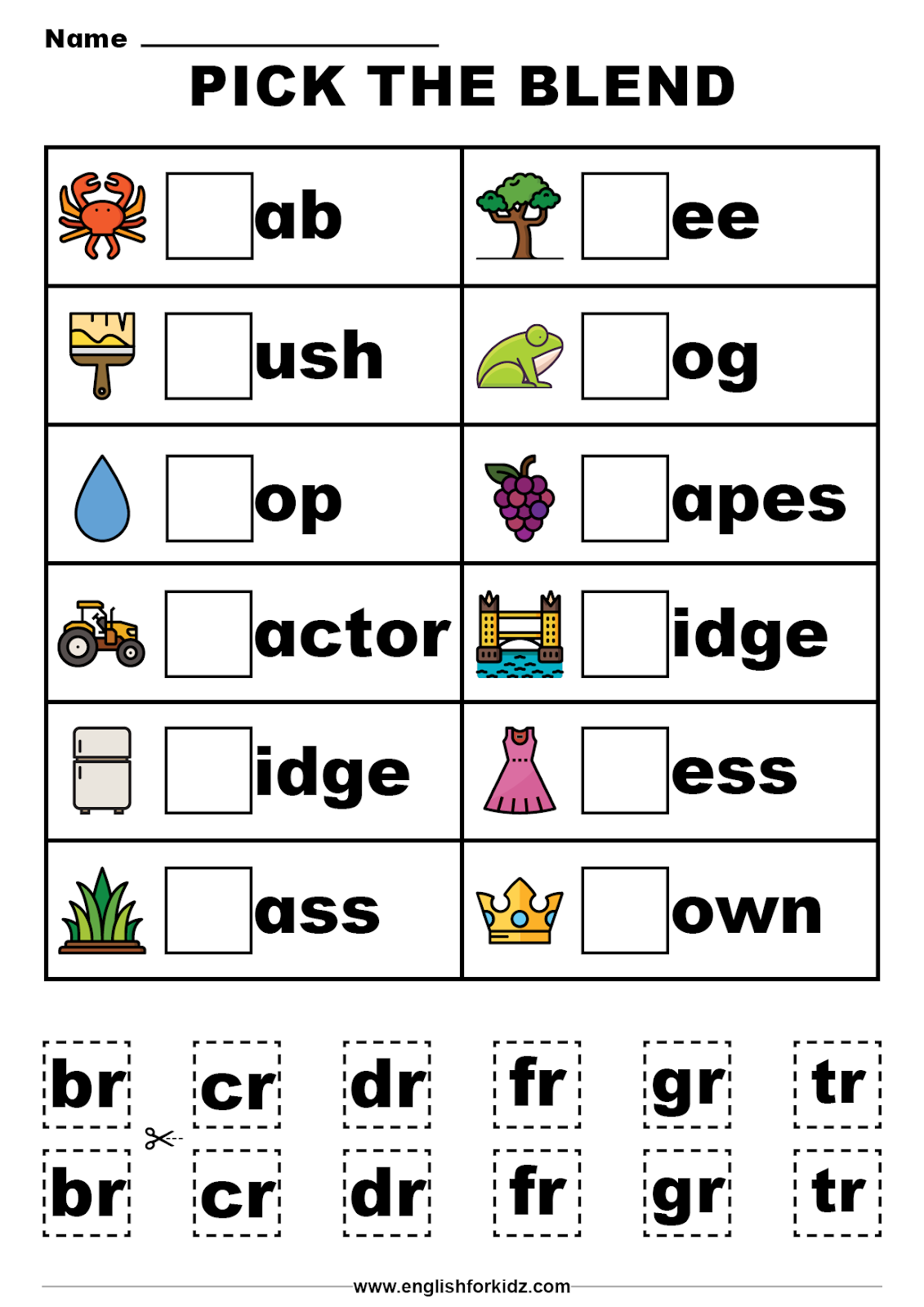 Free Printable Beginning Blends Worksheets