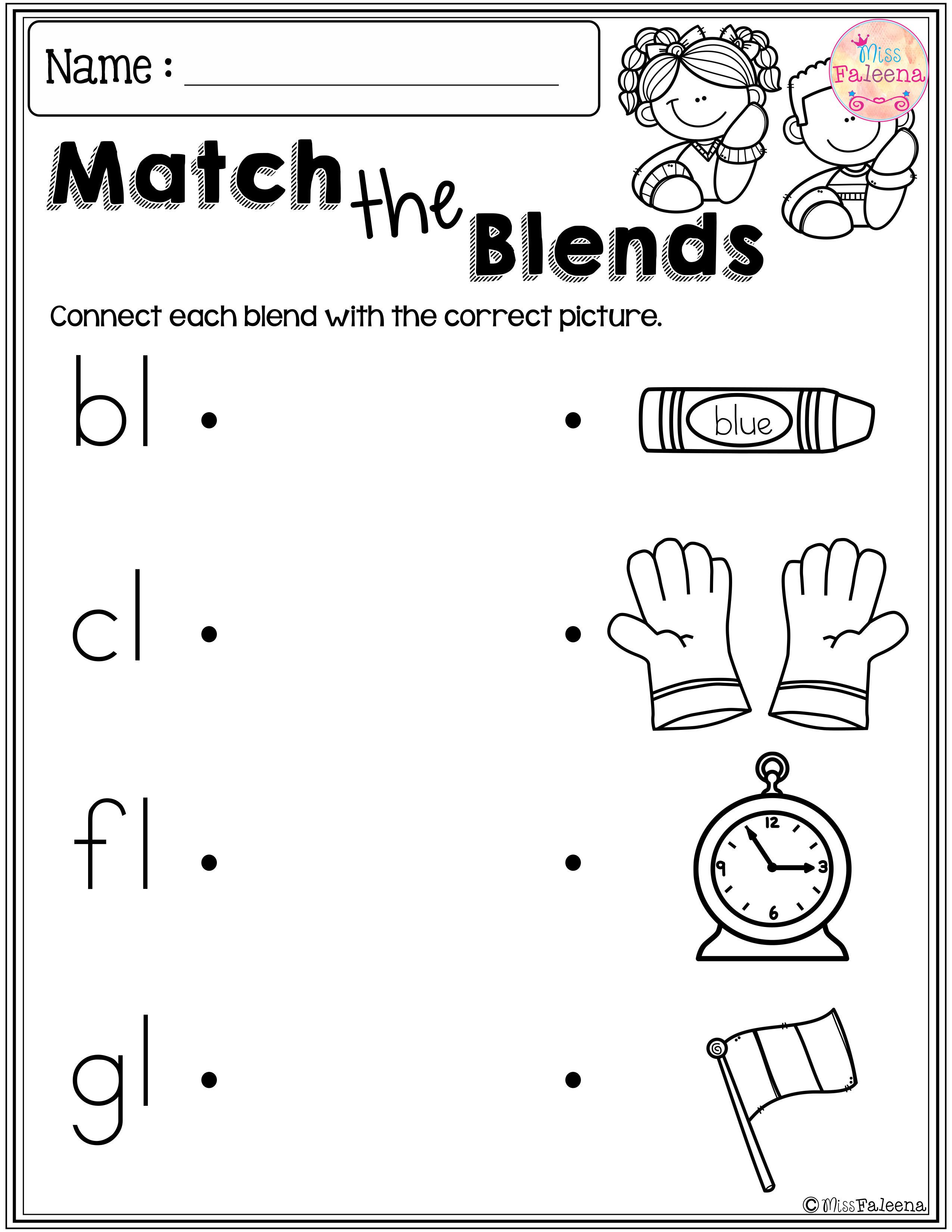 Free Printable Blending Sounds Worksheets