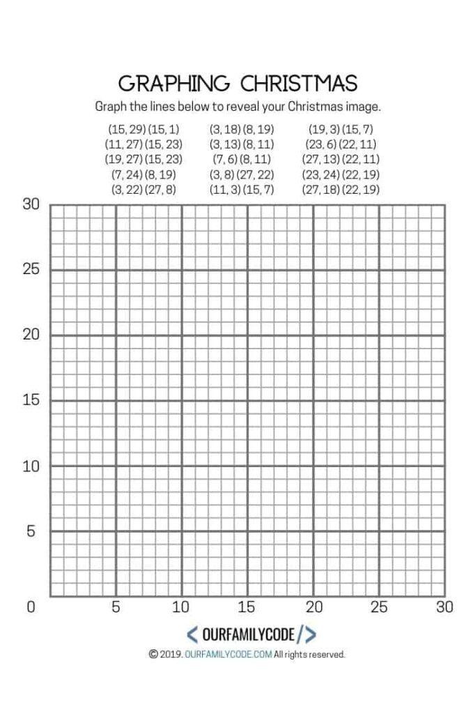 Free Printable Christmas Coordinate Graphing Pictures Worksheets