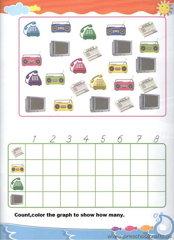 Free Printable Colored Graph Worksheets Kindergarten Math Printables