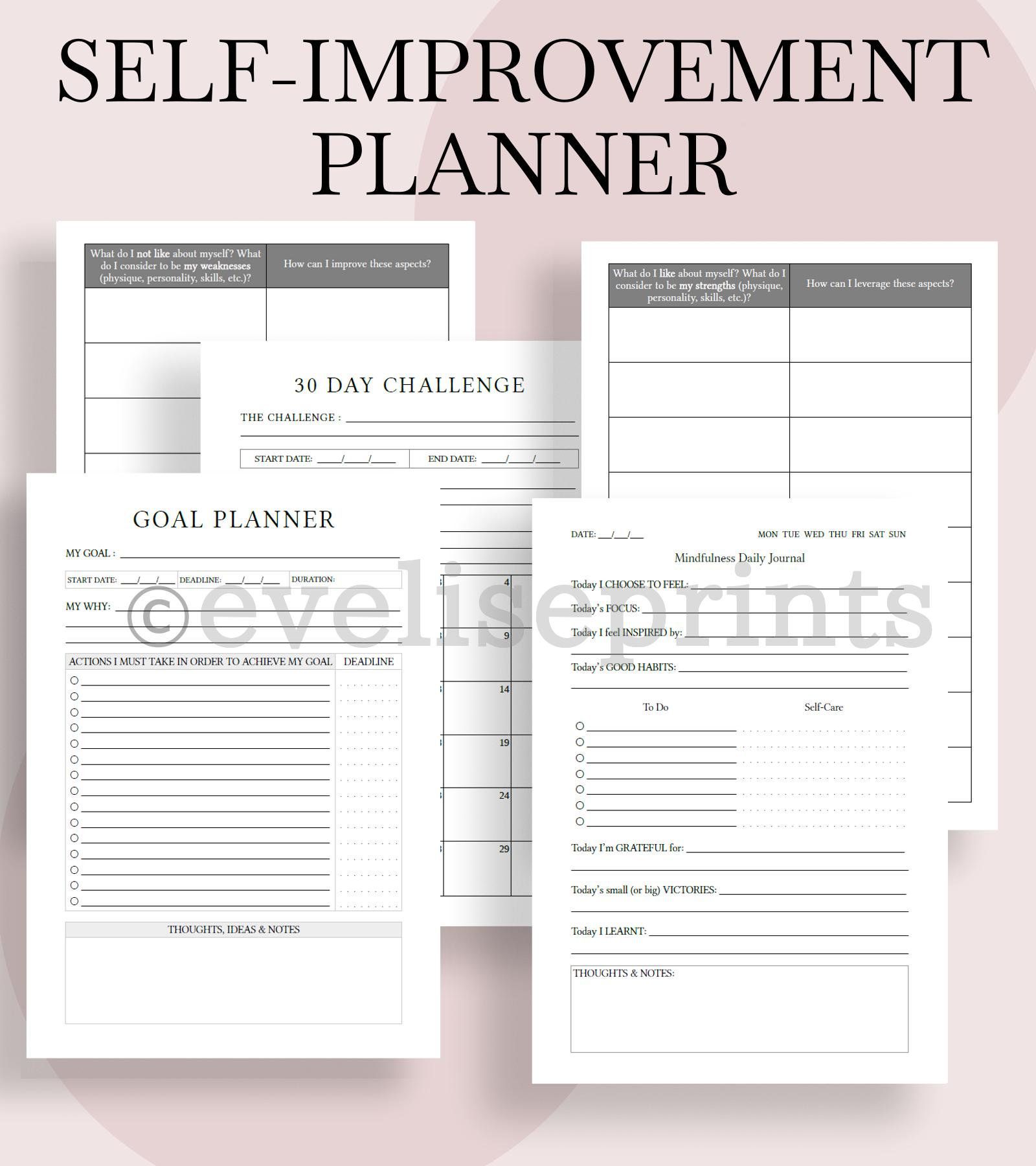 Free Printable Finding Yourself Self Improvement How To Plan