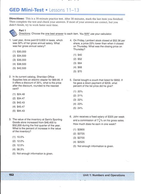 Free Printable Ged Practice Test With Answer Key Free Printable