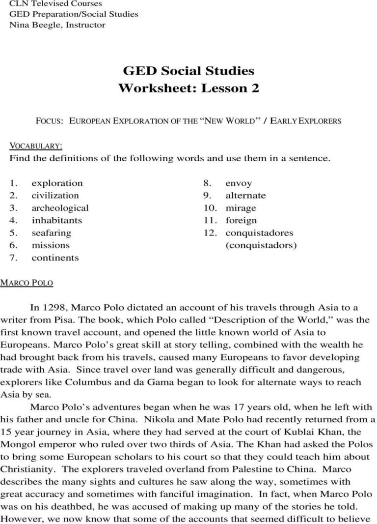 Free Printable Ged Worksheets Peggy Worksheets