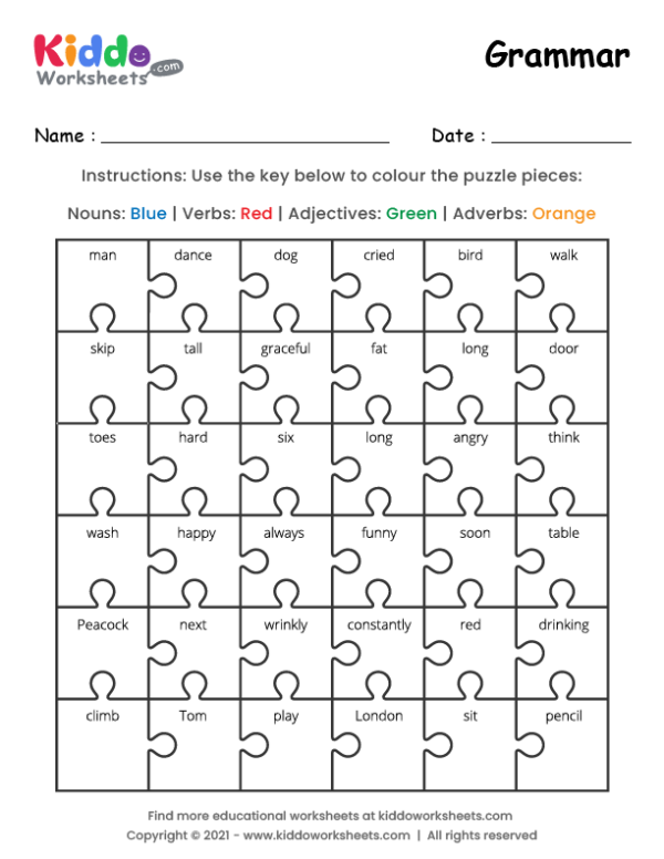 Free Printable Grammar Worksheet Kiddoworksheets