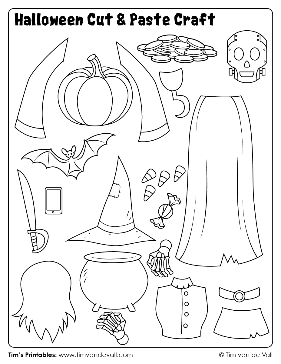 Free Printable Halloween Cut And Paste Worksheets The Keeper Of