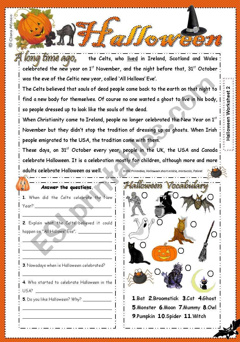 Free Printable Halloween Grammar Worksheets