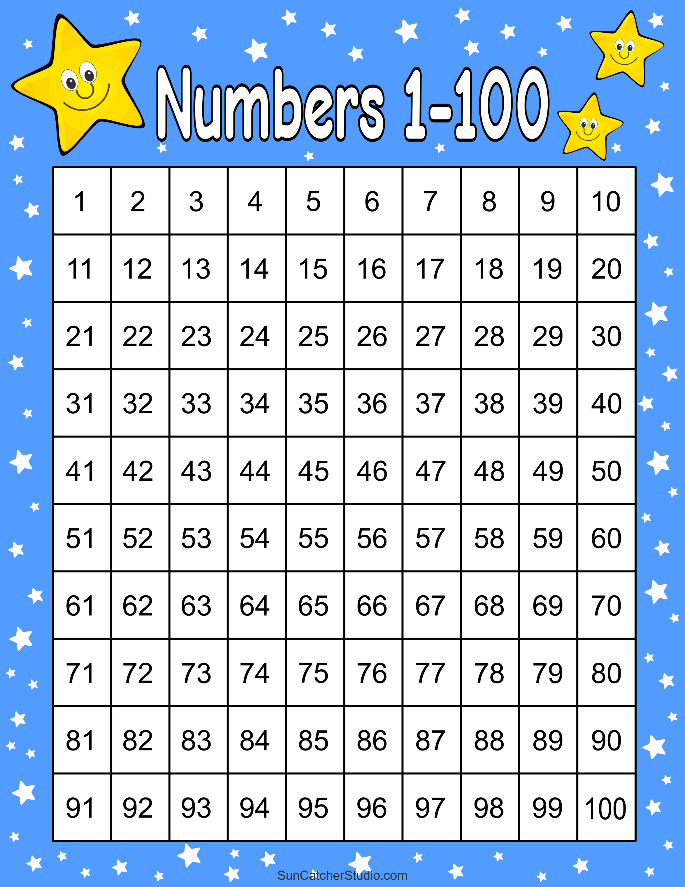 Free Printable Hundreds Charts Numbers 1 To 100 Diy Projects Patterns Monograms Designs