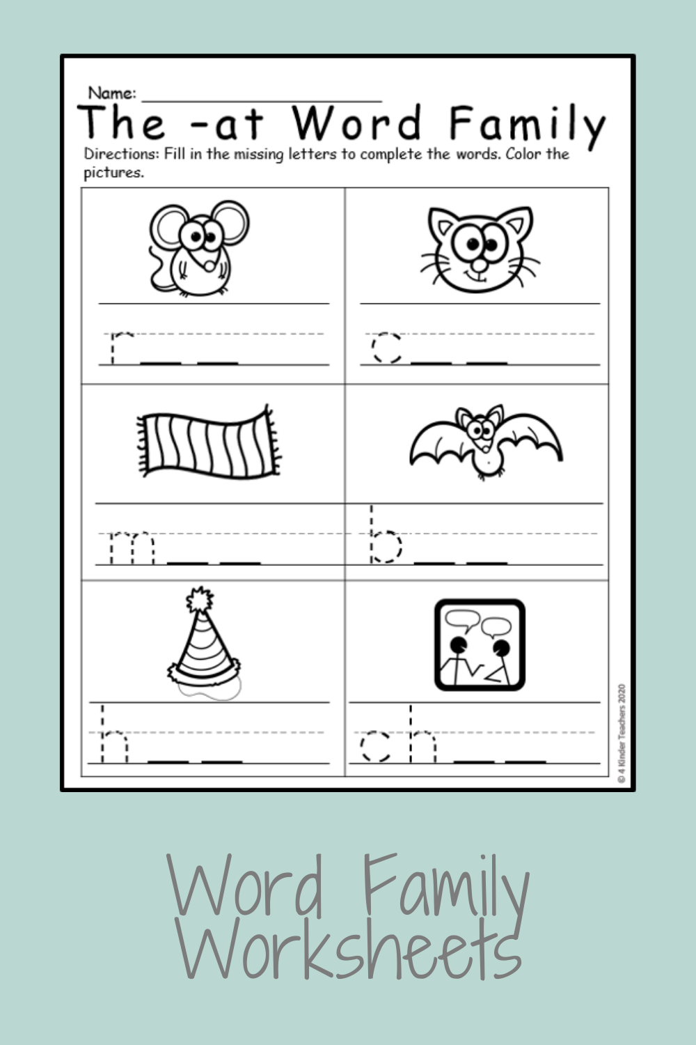 Free Printable It Word Family Worksheets For Kindergarten In 2023