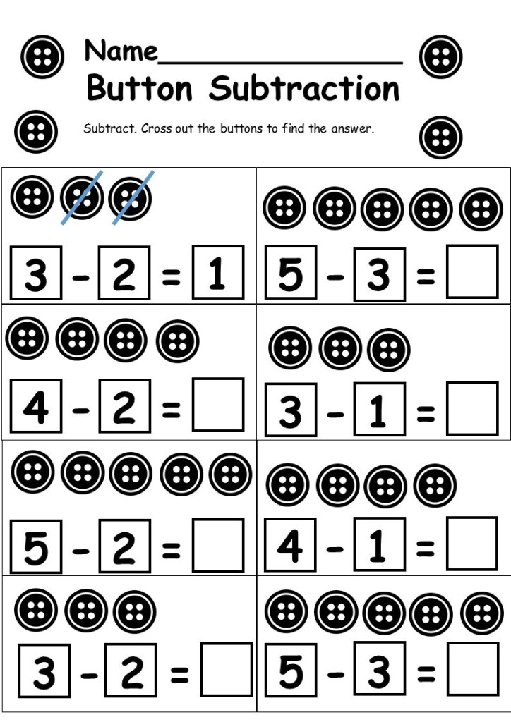 Free Printable Kindergarten Subtraction Worksheets